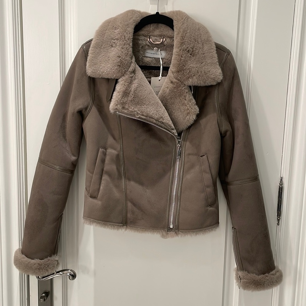 Faux Suede Biker Jacket